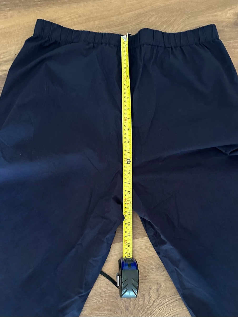 Eileen Fischer Navy Blue Organic Cotton Relaxed Wide-Leg Elastic Waist Pants XL - Picture 9 of 14